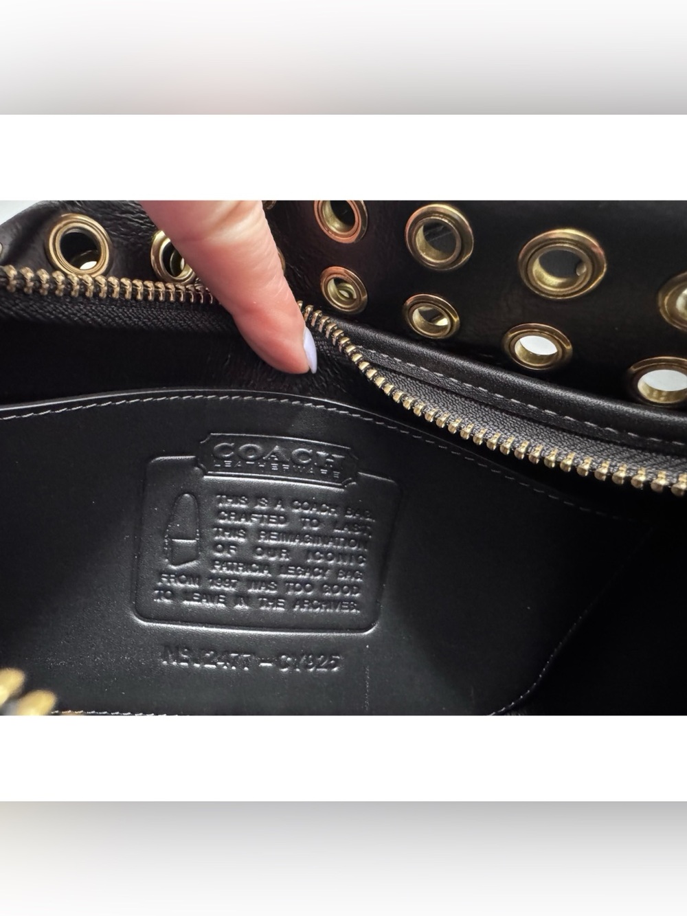 COACH Patricia Legacy BLACK Leather Crossbody Shoulder Bag 19 with Grommets - Picture 8 of 10
